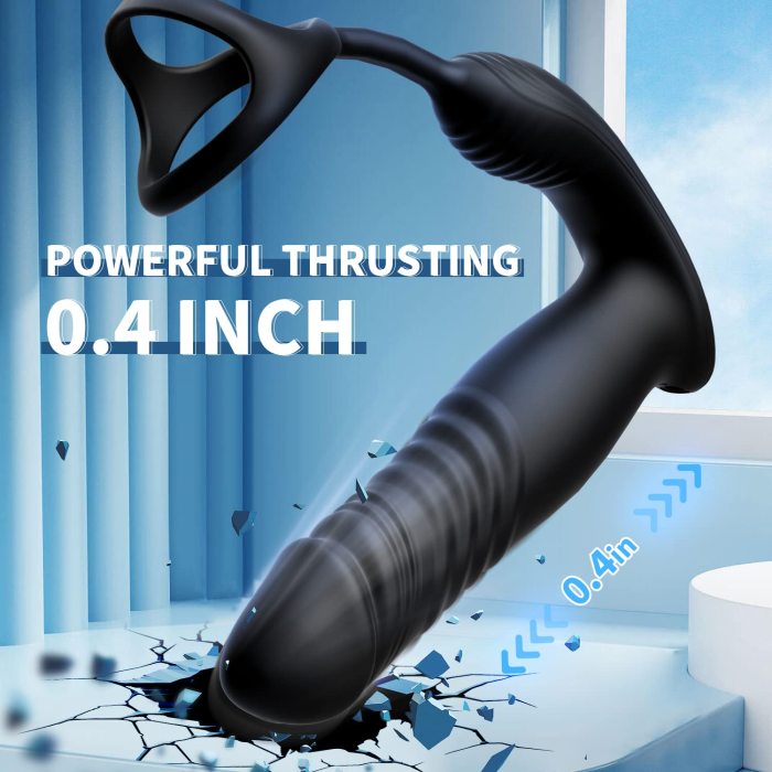 Hellofuntoys™ 6 Mode Prostate Massager with Cock Ring, App and Remote Control for Couples