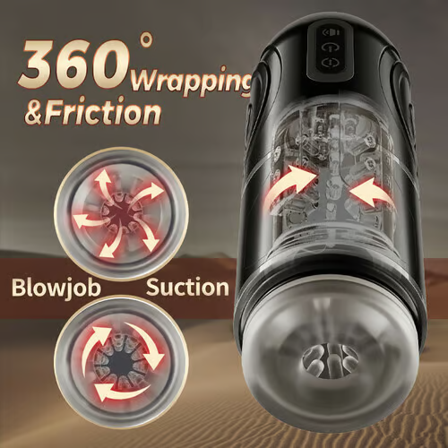 US$ 95.99 - Chainsaw 7 Thrusting Rotation Male Masturbator with Suction Base  - www.hellofuntoys.com