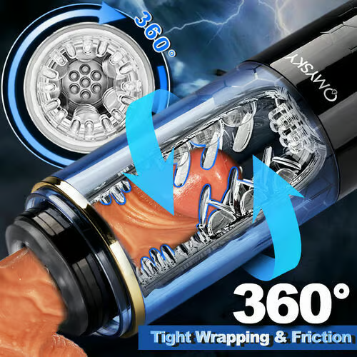 Swordsman 10 Thrusting Spinning Suction Cup Male Masturbator Cup