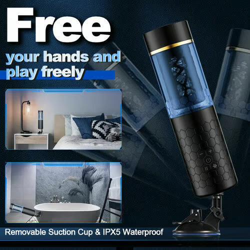 Swordsman 10 Thrusting Spinning Suction Cup Male Masturbator Cup