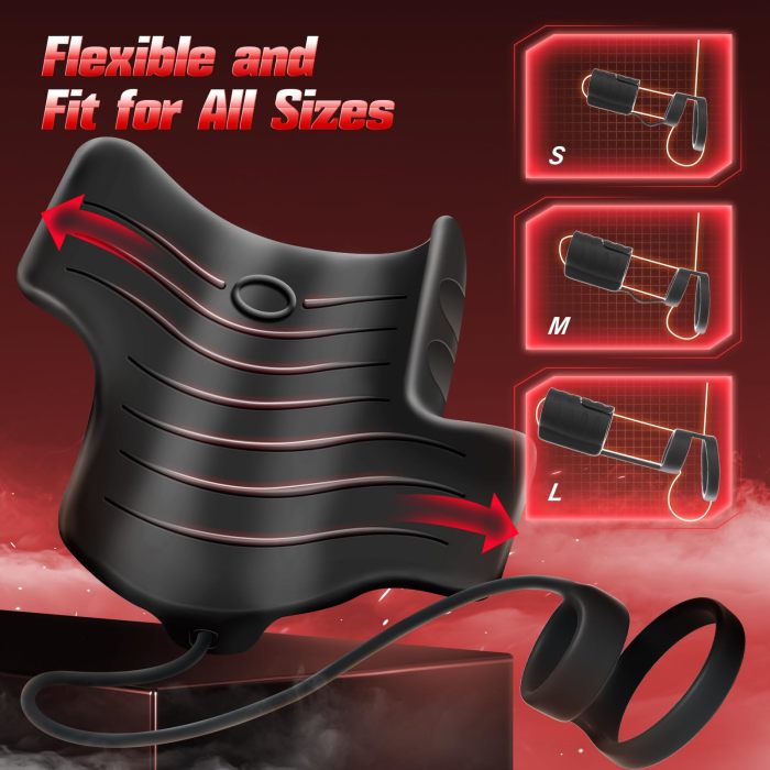 Hellofuntoys™ APP & Remote Control 9 Vibrating with 2 Cock Penis Ring Stretchy Male Masturbator