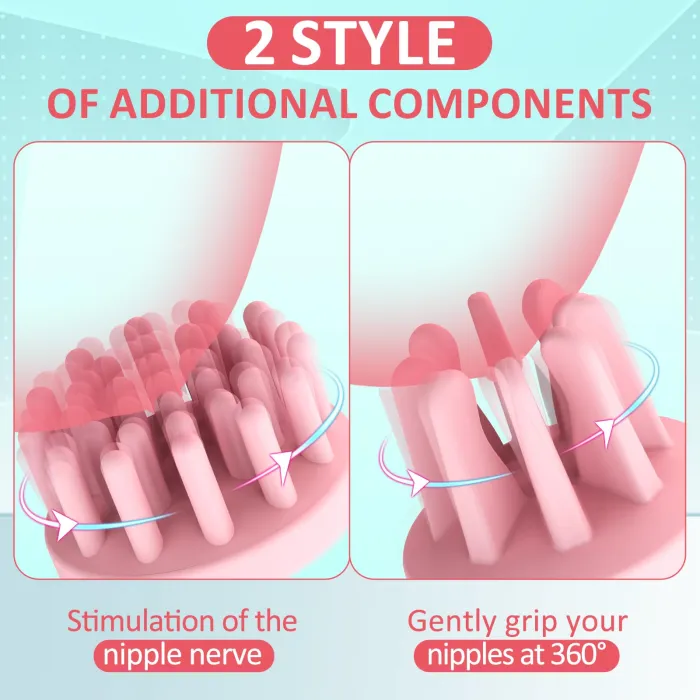 Hellofuntoys™ 10 Vibration 360 Rotation Stimulating Nipple Suction Cup Clitoral Stimulator