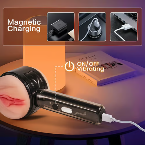 Hellofuntoys™ 10 Vibration Anal and Vaginal 2 in 1 Handheld Masturbator