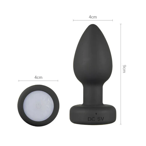 Hellofuntoys™ Remote Control Vibrating Training Anal Plug with Flashing Light Base