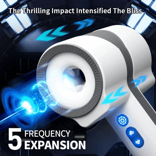 Hellofuntoys Double-Ended Handheld Vibrating Thrusting & Rotating Automatic Male Masturbator