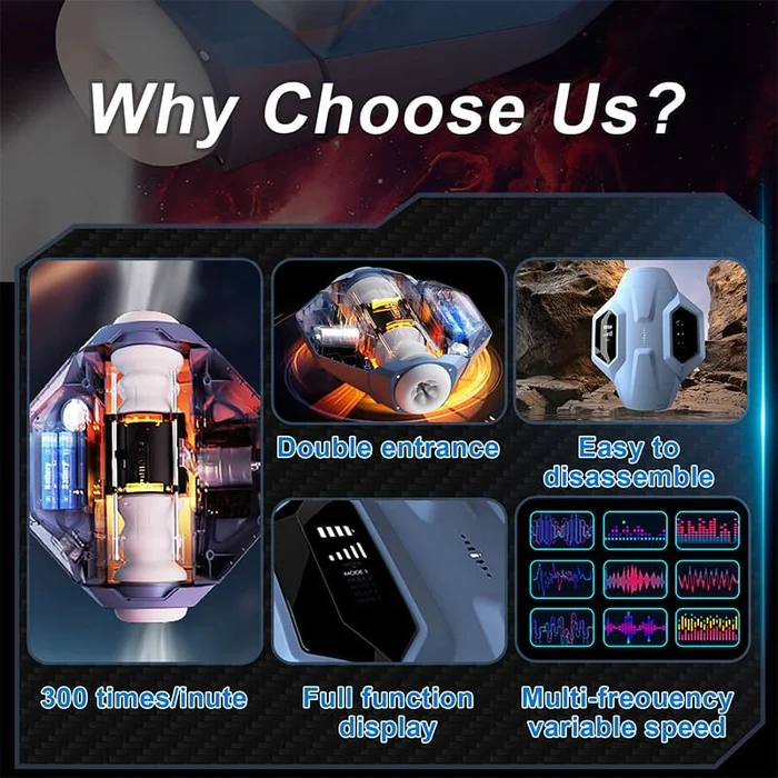 Hellofuntoys™ 2024 Spaceship Thrusting Sucking Heating Male Stroker Dual Opening