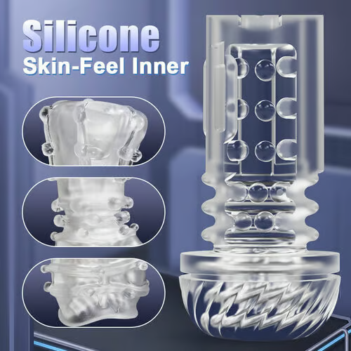 Hellofuntoys™ 5 Rotating 5 Sucking 7 Vibrating Masturbator & Training 2 IN 1 Adult Toys