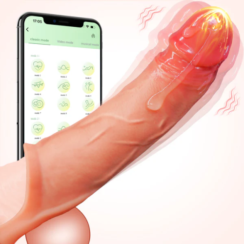 Hellofuntoys™ APP Controlled 9 Vibration Intensities Vibrating Penis Sleeve