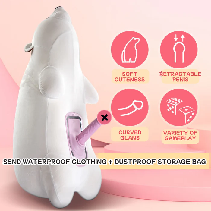Hellofuntoys™ Discreet Polar Bear Pillow Remote Control Sex Machine