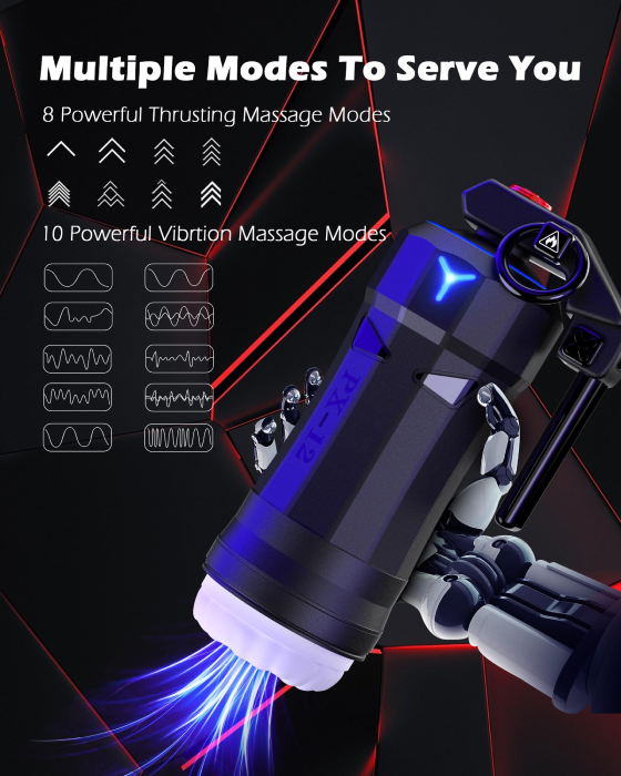 Grenade 8 Thrusting 10 Vibration Modes Automatic Heating Masturbator