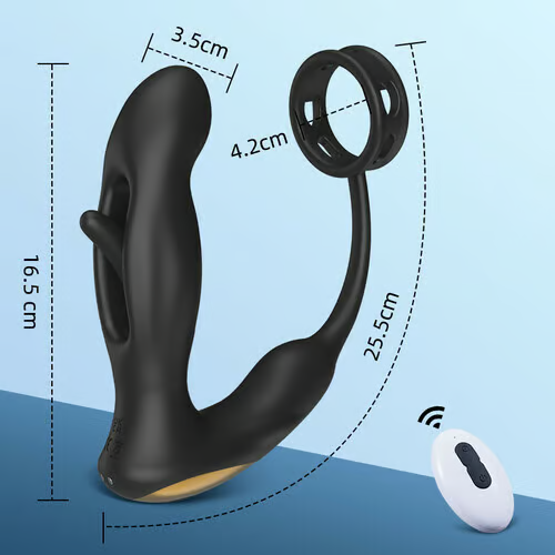 Hellofuntoys™ Hollow Flapping Vibrating Silicone Prostate Massager with Cock Ring