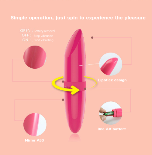 Easy To Carry Super Strong Vibration Lipstick Bullet Vibrator