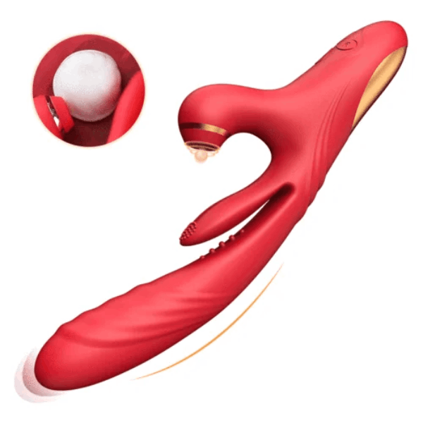 US$ 59.99 - 3 Thrusting Vibrating & 10 Pulsating & 7 Sucking 10.4inch  Vibrators with Heating Adult Toy, Triple Action Sex Toy G-Spot & Clitoris  Stimulator