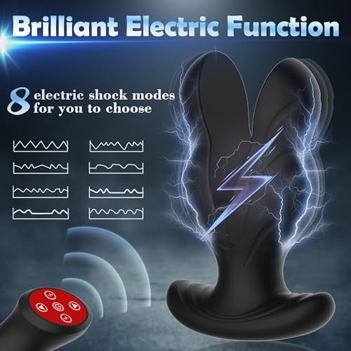8 Electric Shock & Vibrations Remote Control Large Anal Plug Vibrator