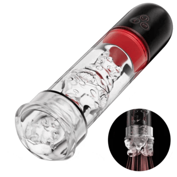 Hellofuntoys™ 9 Vibrating 9 Sucking Male Masturbator Penis Enlargement Pump