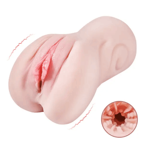 Hellofuntoys™ Vibrating Pocket Pussy Male Masturbator with Textured Vagina