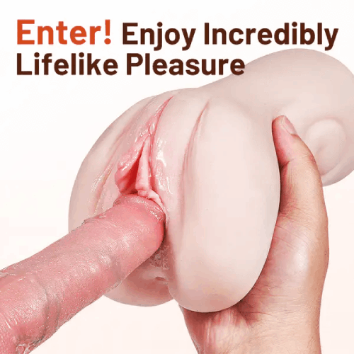 Hellofuntoys™ Vibrating Pocket Pussy Male Masturbator with Textured Vagina