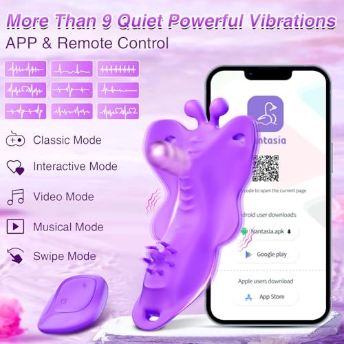 Wearable Thong Panty Vibrator with 9 Modes, APP & Remote Control, Discreet Clitoris Stimulator for Women and Couples