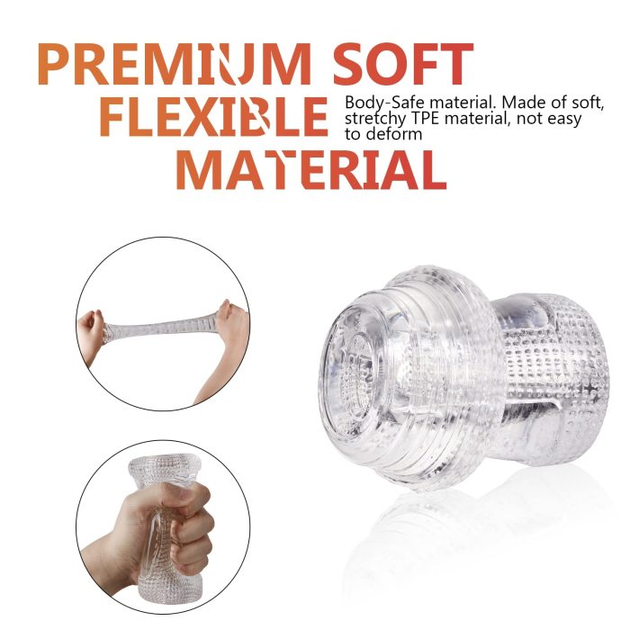 Portable with Vagina Textured Blowjob Penis TPE Masturbation Sleeve
