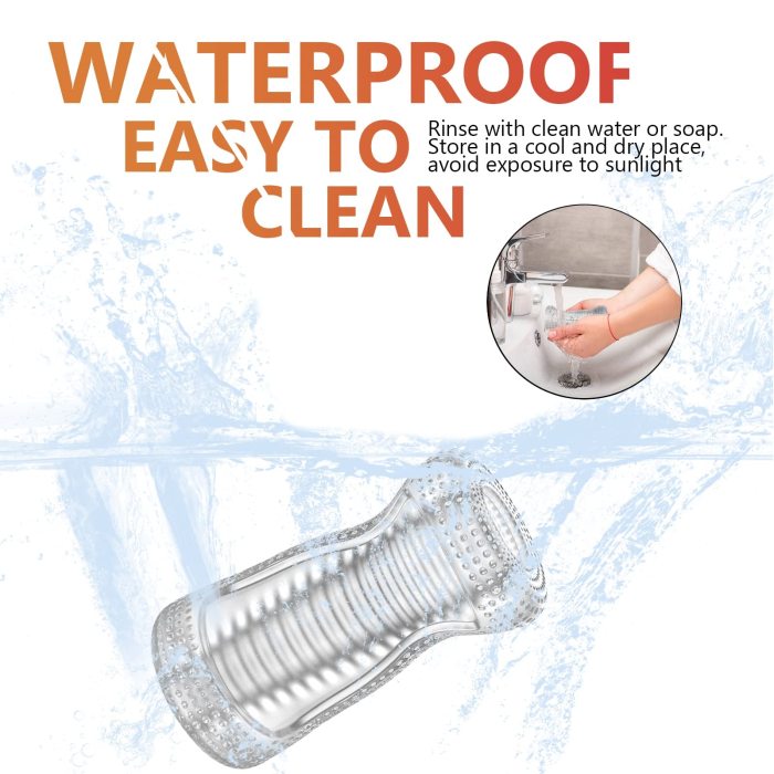 Portable with Vagina Textured Blowjob Penis TPE Masturbation Sleeve