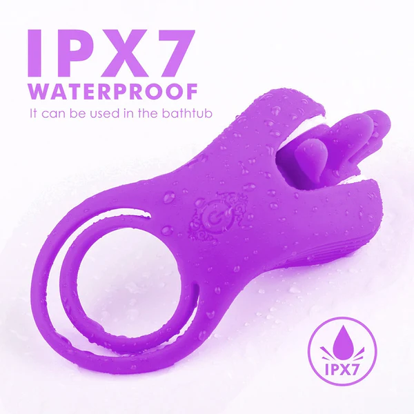 Hellofuntoys & Roxy - Licking Sex Toy & Vibrating Dual Penis Ring