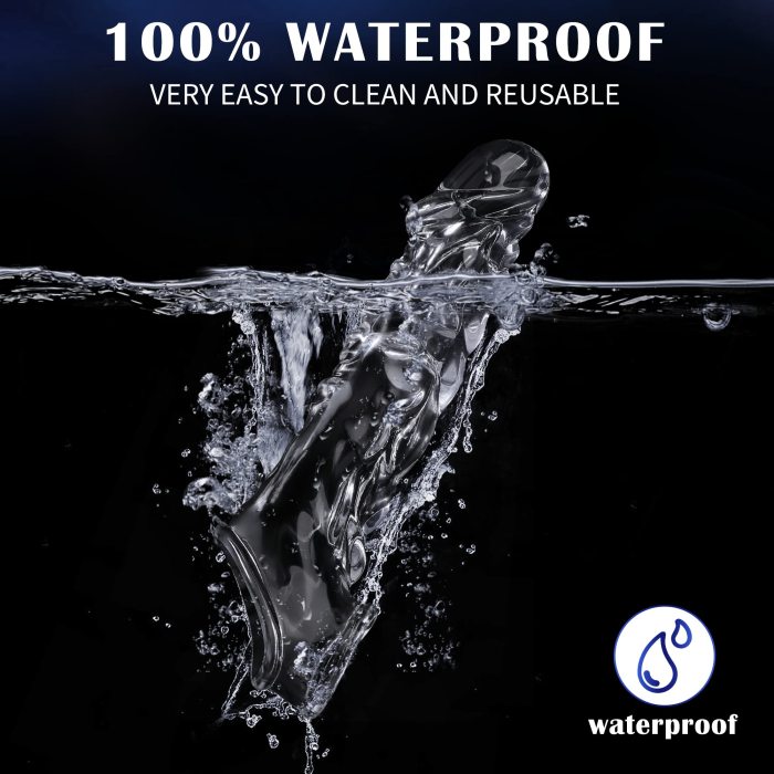 Hellofuntoys™ 3.6 inch Clear Reusable Penis Sleeve with Vibrator Penis Ring