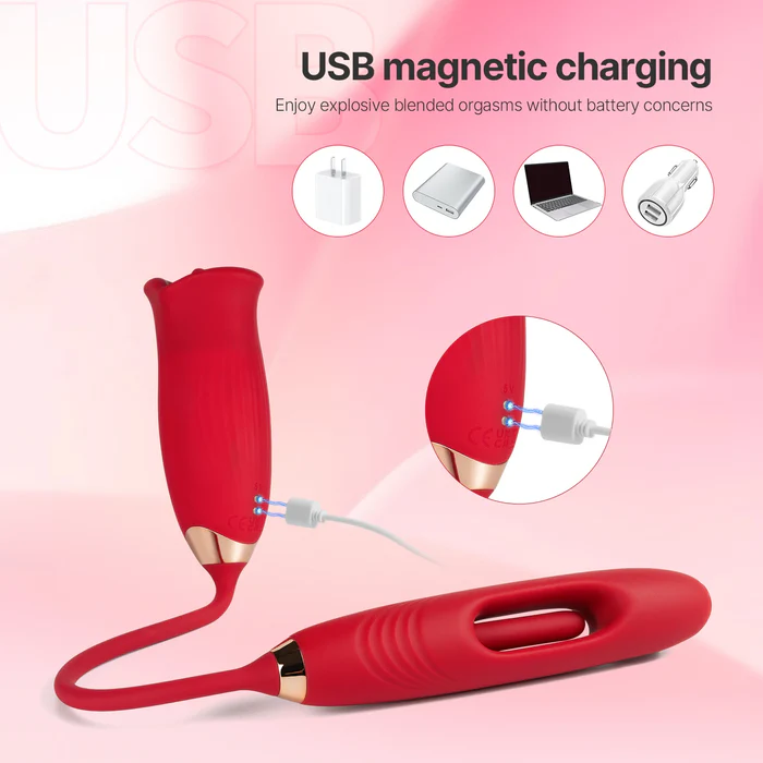 Hellofuntoys™ G-spot Flapping Vibrator with Kissing Function & Vibrating Tongue