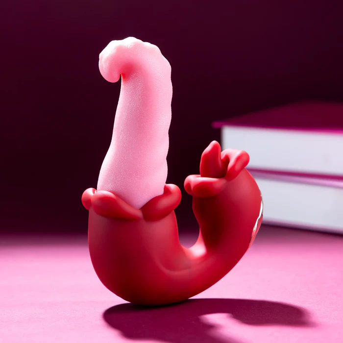 Hellofuntoys™ Twin Rose Thrusting G Spot Vibrator - Tongue Teasing & Vibrating