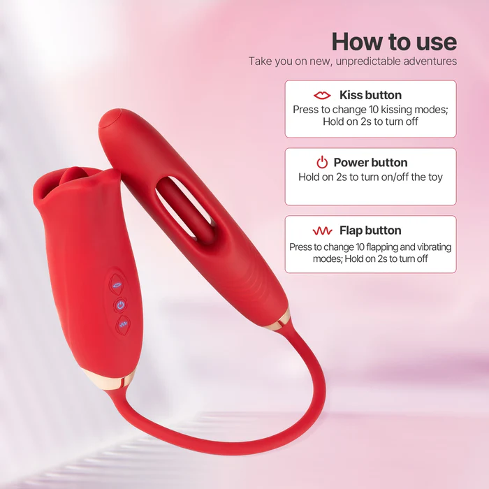 Hellofuntoys™ G-spot Flapping Vibrator with Kissing Function & Vibrating Tongue