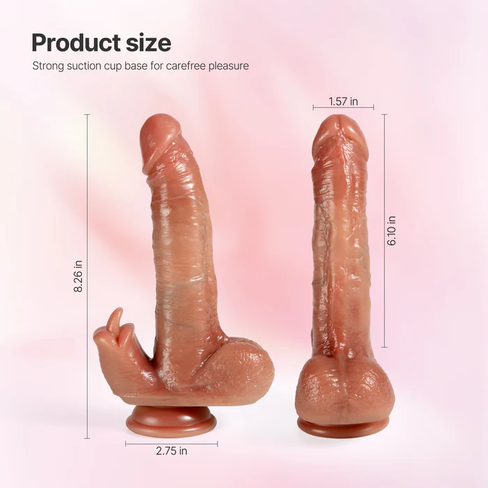 Hellofuntoys™ 3 Thrusting Patterns & 9 Vibration Patterns Dual Stimulation Heating Dildo