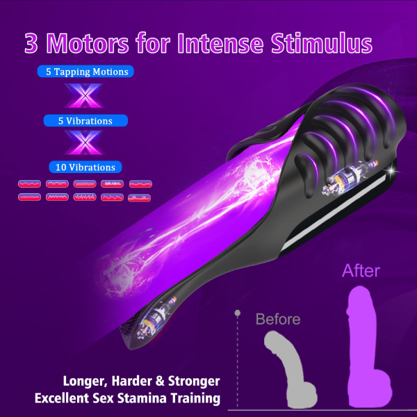 Hellofuntoys™ Penis Vibrator with Tapping & Vibrating Function