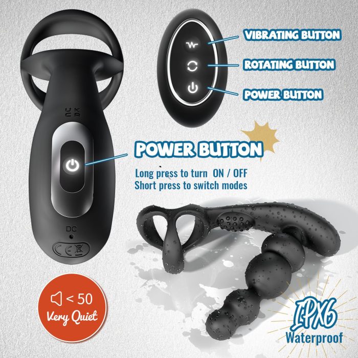 Hellofuntoys™ High Speed Rotation & Vibration Prostate Massager