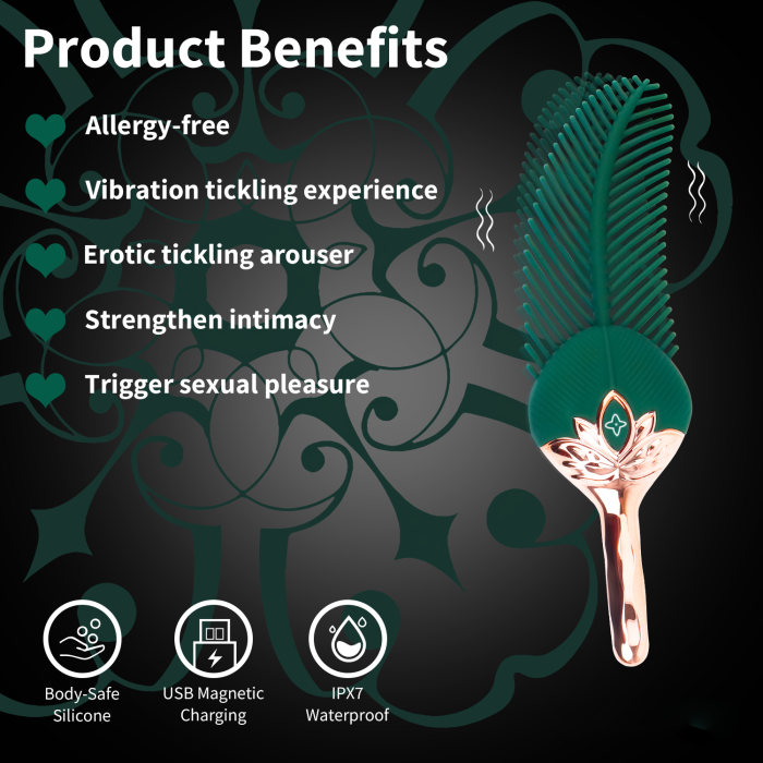 Hellofuntoys Vibrating Feather Tickler For Arousing And Foreplay