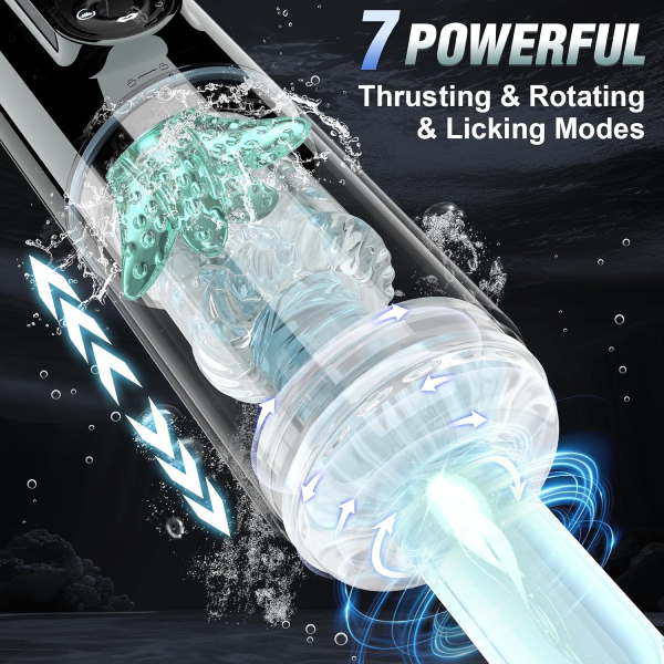 Hellofuntoys™ Innovative 7 Sucking & Vibrating & Thrusting & Rotating & Licking Automatic Male Masturbator