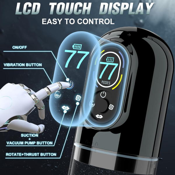 Hellofuntoys™ Innovative 7 Sucking & Vibrating & Thrusting & Rotating & Licking Automatic Male Masturbator