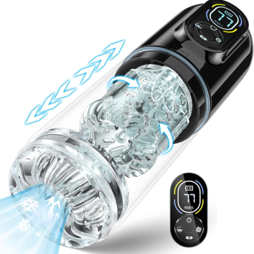 Hellofuntoys™ Innovative 7 Sucking & Vibrating & Thrusting & Rotating & Licking Automatic Male Masturbator