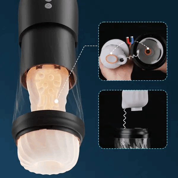 Hellofuntoys™ Ultra High Speed Male Masturbator Twisting Thrusting Vibrating