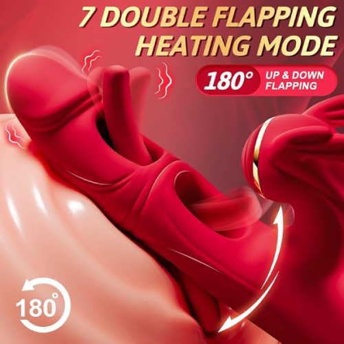 Hellofuntoys™ Double Tongue Licking & Vibrating Dildo - 7 Flapping Modes & 10 Vibrations for G-Spot & Clitoral Stimulation