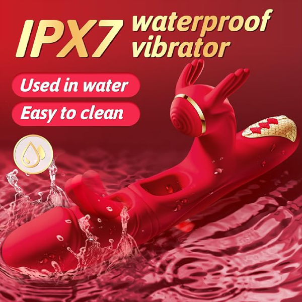 Hellofuntoys™ Double Tongue Licking & Vibrating Dildo - 7 Flapping Modes & 10 Vibrations for G-Spot & Clitoral Stimulation