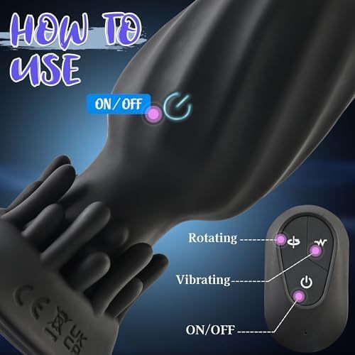 Hellofuntoys™ Rotating Anal Plug – 10 Vibration & Rotation Modes Prostate Massager with Tentacle Design & Remote Control