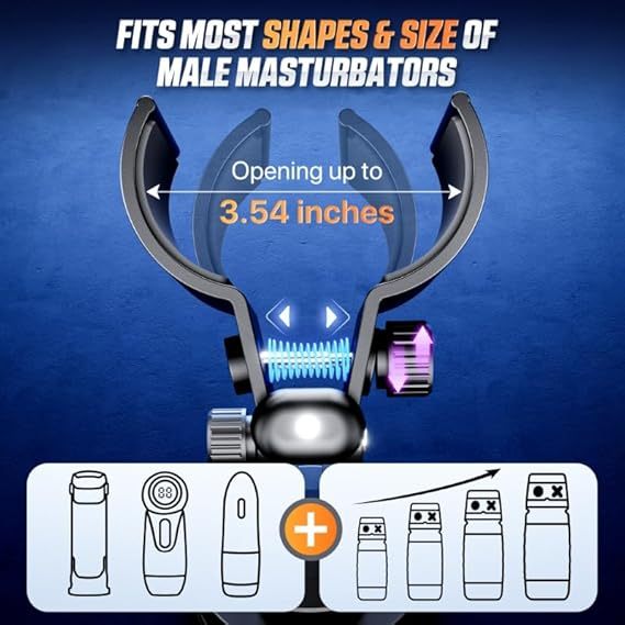 Hellofuntoys™ Hands-Free Masturbator Stand - 200° Adjustable Sex Toy Mount with Strong Suction Cup for Male Strokers & Penis Pumps