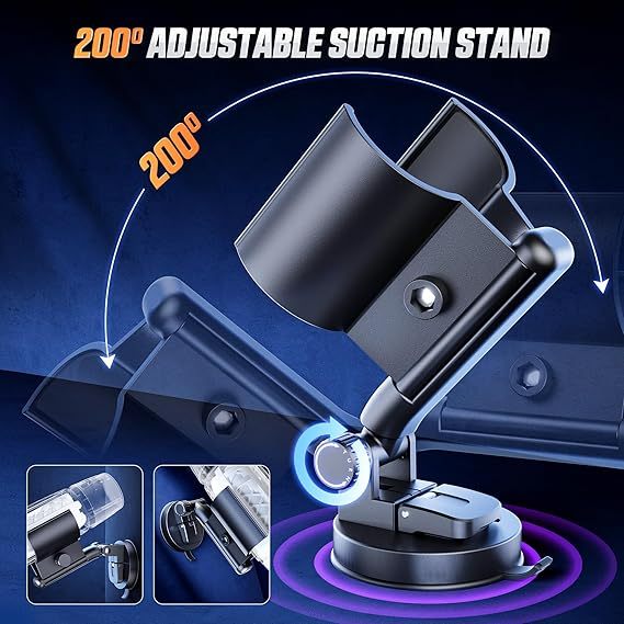 Hellofuntoys™ Hands-Free Masturbator Stand - 200° Adjustable Sex Toy Mount with Strong Suction Cup for Male Strokers & Penis Pumps