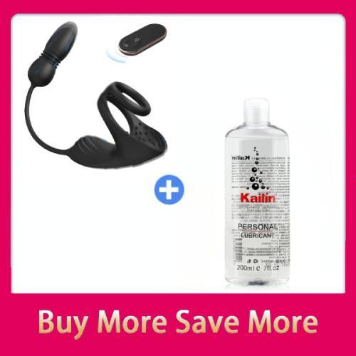 Hellofuntoys™ 9 Thrusting & Vibrating Prostate Massager with Dual Cocking Rings Testicular Stimulator