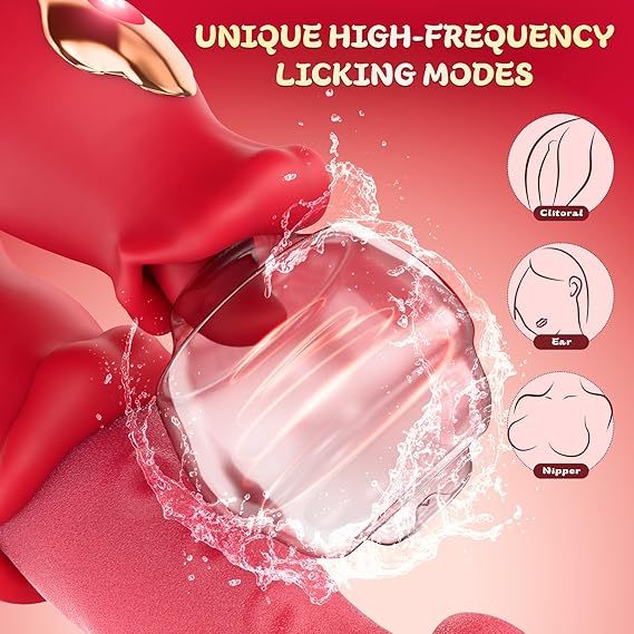 [Pre-sale] Hellofuntoys™ Rose Sex Toy: 10 Licking & Vibration Modes, G-spot Clit Stimulator& Thrusting Dildo