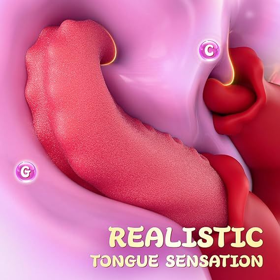 [Pre-sale] Hellofuntoys™ Rose Sex Toy: 10 Licking & Vibration Modes, G-spot Clit Stimulator& Thrusting Dildo