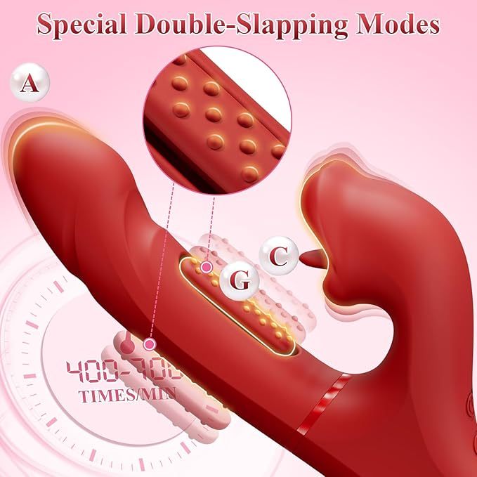 Hellofuntoys™ G Spot Vibrato: 3 in 1 Tongue Rose Clitoral Vibrator, 7 Flapping & 5 Biting Vibration Modes