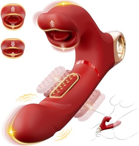Hellofuntoys™ G Spot Vibrato: 3 in 1 Tongue Rose Clitoral Vibrator, 7 Flapping & 5 Biting Vibration Modes