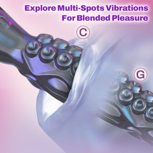 LED Octopus Tentacle G-Spot Vibrator with 9 Modes, 10.7  Silicone Dildo for Clitoral, Anal, and Vaginal Stimulation