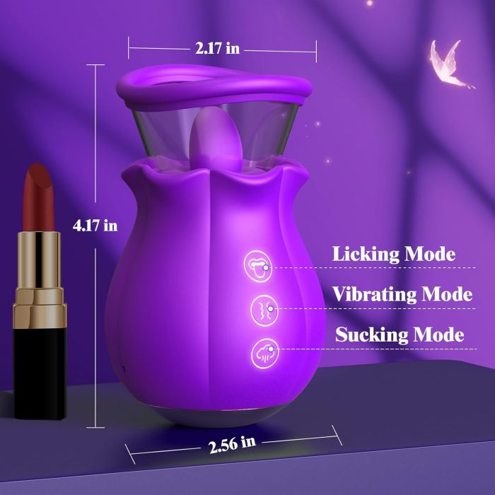 Hellofuntoys™ Sucking Vibrator - 3 in 1, Removable Cup, 360° Rotation G spot Vibrator with 9 Tongue Licking & Vibration & 3 Suctions