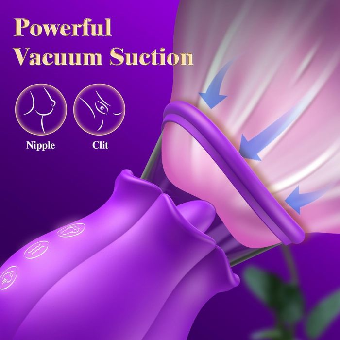 Hellofuntoys™ Sucking Vibrator - 3 in 1, Removable Cup, 360° Rotation G spot Vibrator with 9 Tongue Licking & Vibration & 3 Suctions